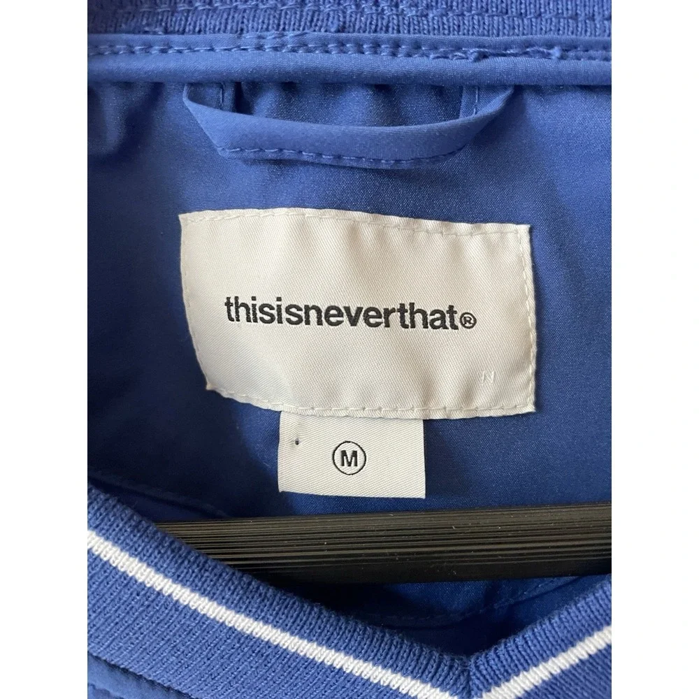 This Never That Blue Golf Pullover Windbreaker Sz M Korean Streetwear Brand TNT